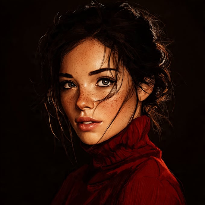 create realistic digital portrait illustration