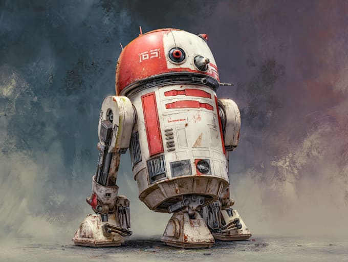 design futuristic sci fi robot character illustration
