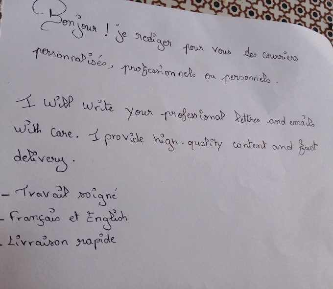 write professional or personal letters for you