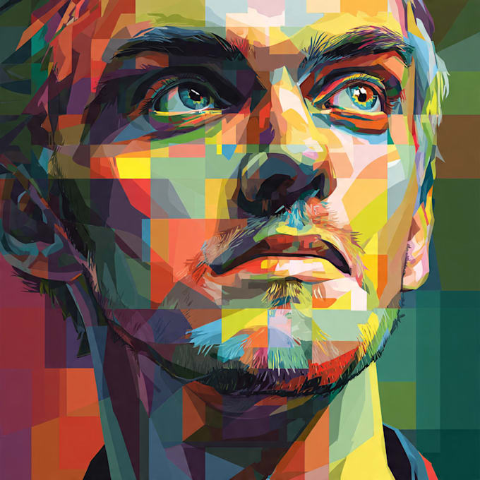 create a face into color vector art portrait