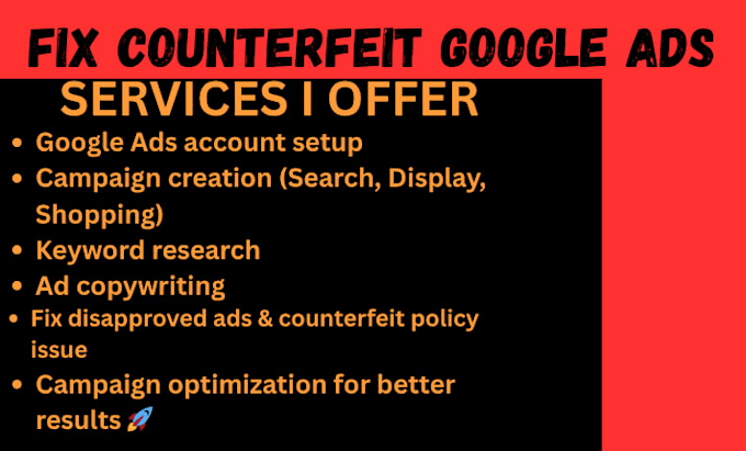 setup google ads account and fix any ggogle ads suspension