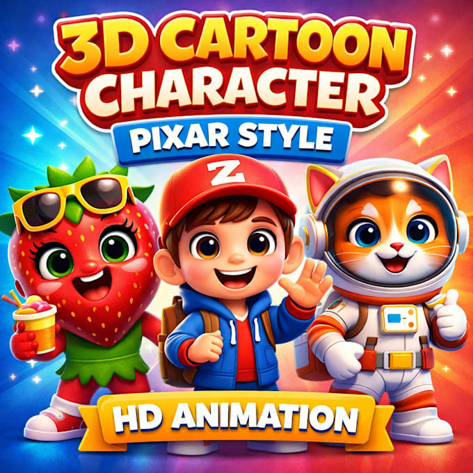 create high quality 3d cartoon character animation