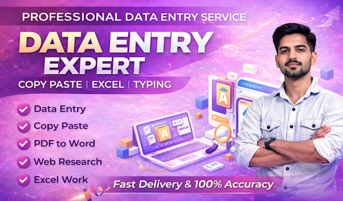 do professional data entry, PDF to word and excel tasks