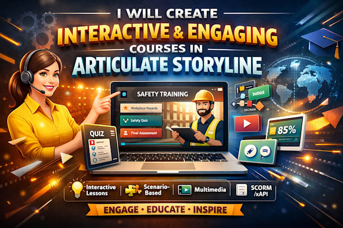 create interactive course using articulate storyline, articulate 360, ispring
