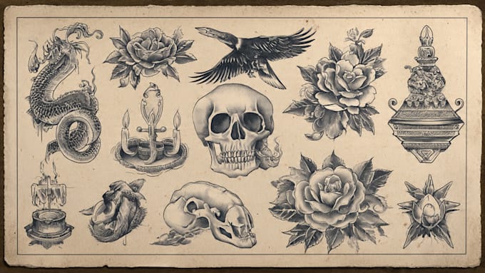 make traditional or old school tattoo design