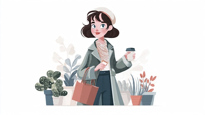 flat vector character illustration for anything