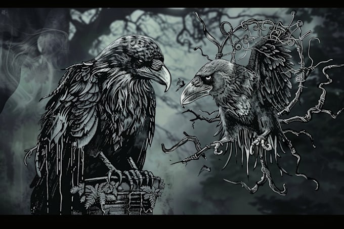 draw dark art illustration