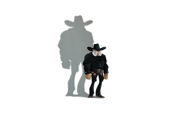 design realistic cowboy cartoon logo