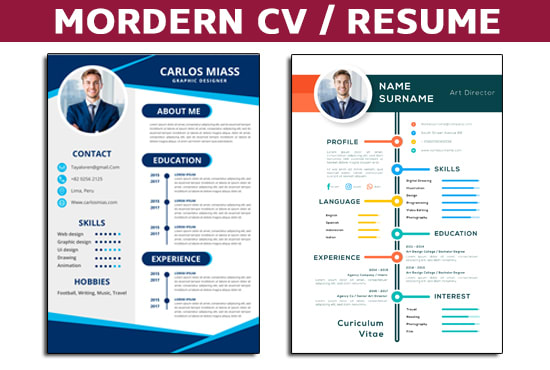 design modern resume, cover letter