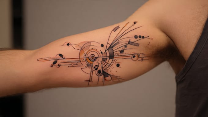 custom an abstract black tattoo design