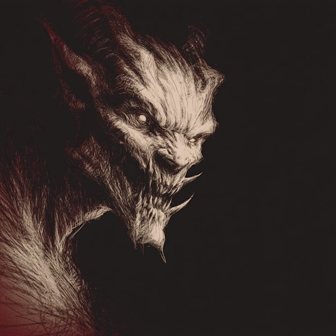 make a fantasy horror character and monster art