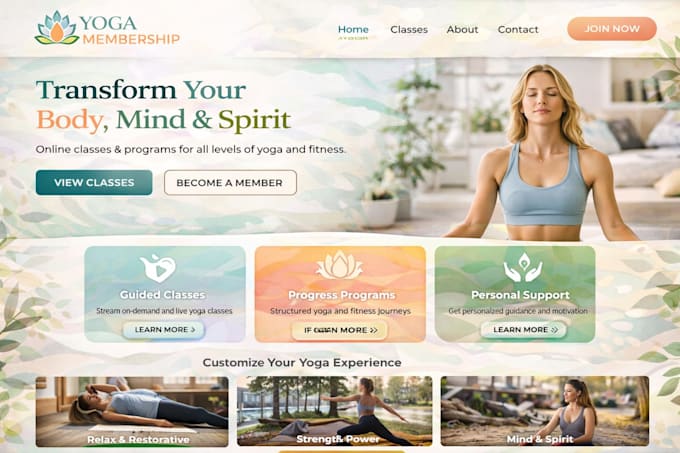 build wix yoga instructors membership website workout program website