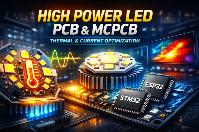 design high power led pcb, mcpcb with thermal and current control