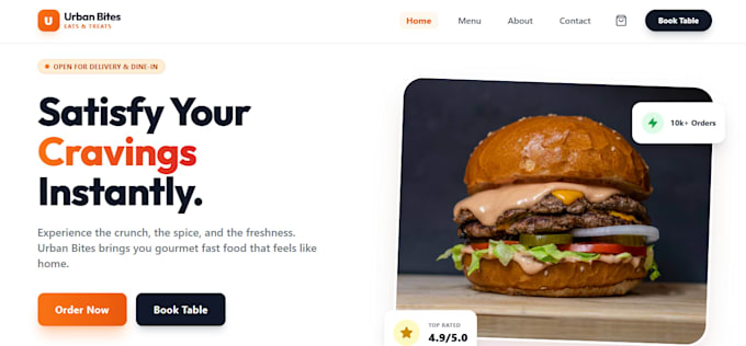 design a modern restaurant website