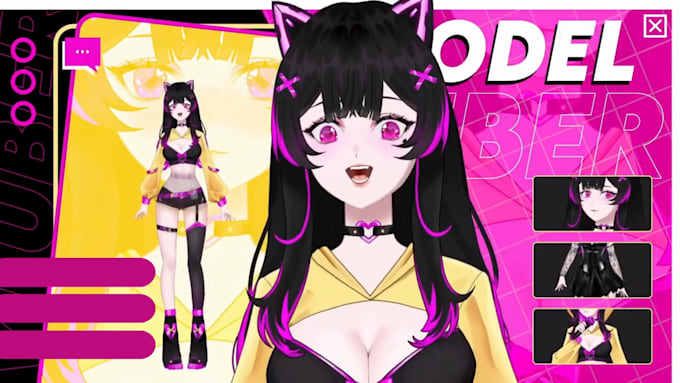 draw and rig 2d vtuber model, vtuber character, live2d rigging, vtuber design