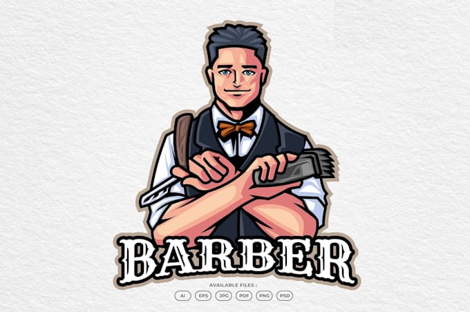 do modern wonderful creative super salon, barber logo