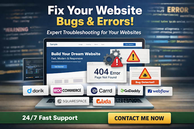 fix dorik woocommerce carrd godaddy webflow squarespace duda bug error elementor
