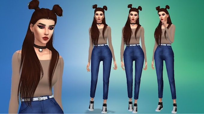 build custom sims 4 character ,tf2 player models, mmd, gmod,imvu, sims 4 cc