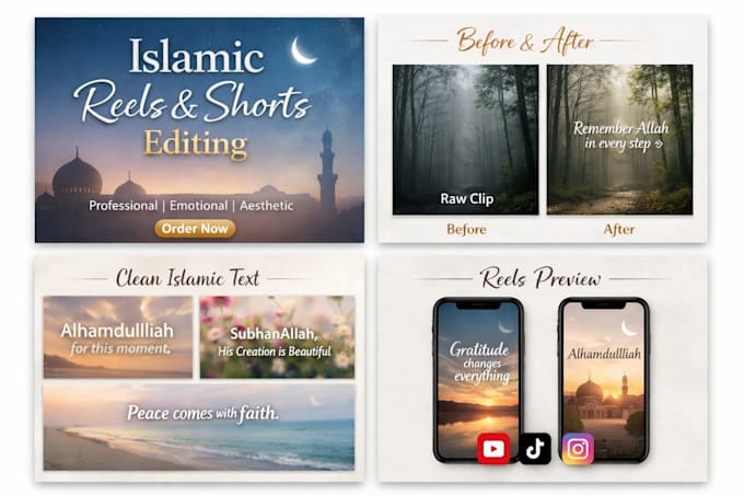 edit islamic reels youtube shorts and photo editor