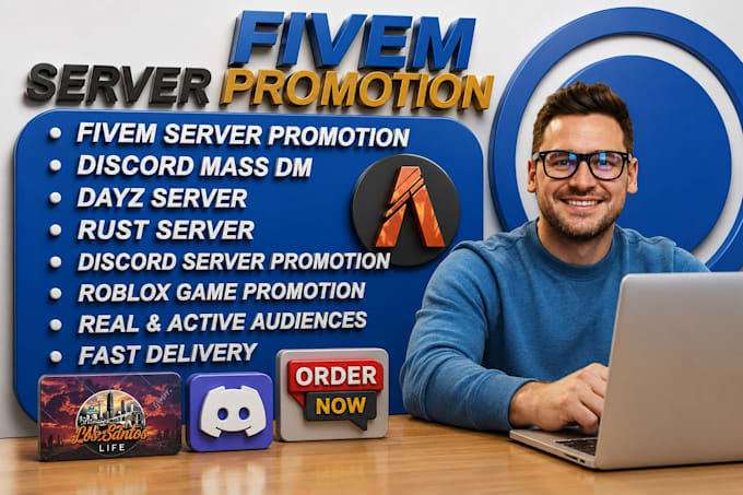 promote your gaming minecraft server rust dayz, fivem server discord promotion