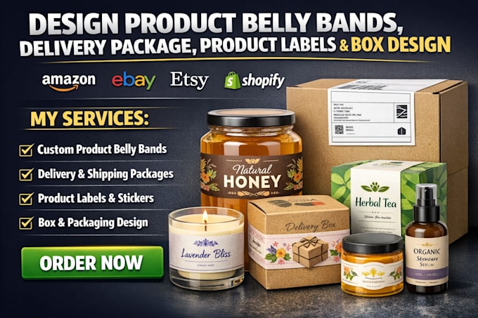 design product belly bands delivery package product labels box design