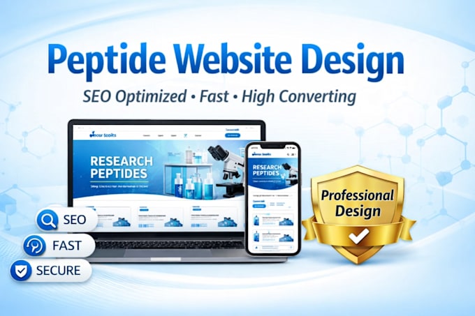 build SEO optimized peptide website design wordpress ecommerce site