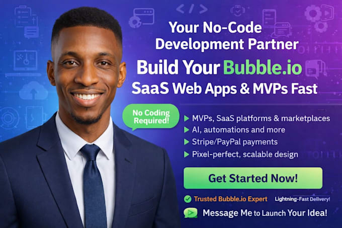 build bubble io no code web app as bubble developer expert