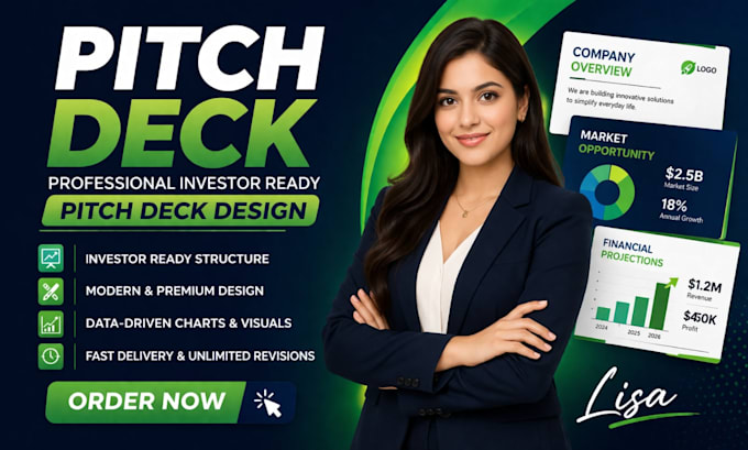 design pitch deck for startup and powerpoint presentation