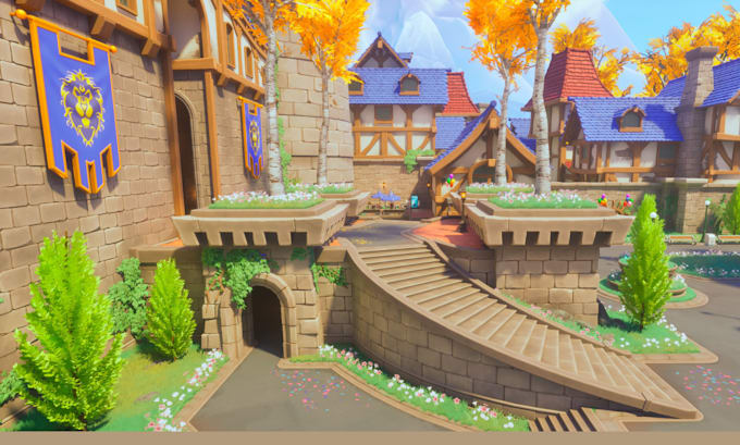 design stylized 3d game environment level design in blender unreal engine unity