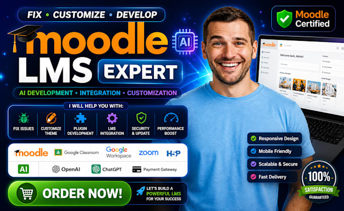 fix moodle google classroom lms development ai development moodle customization