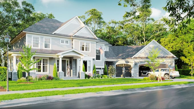 design modern 3d farmhouse, farm house layout, farmhouse model