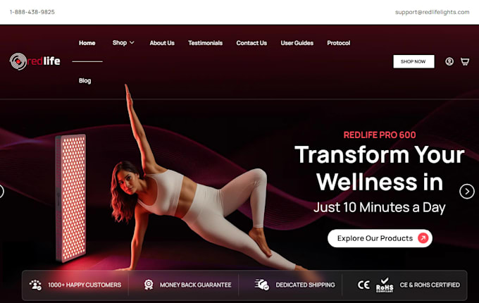 design medical equipment website red light therapy website medical supply store