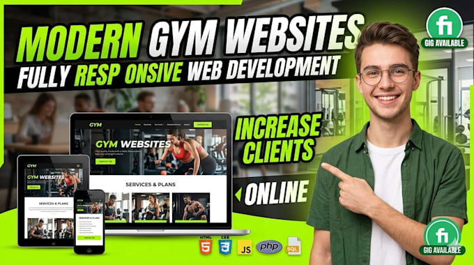 create a modern gym or fitness website