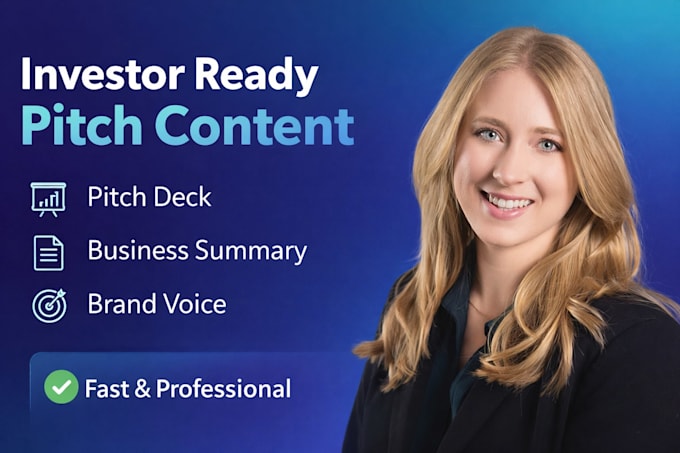 write business plan summary, pitch deck content, mission and vision statement