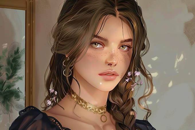 draw a semi realistic character illustration