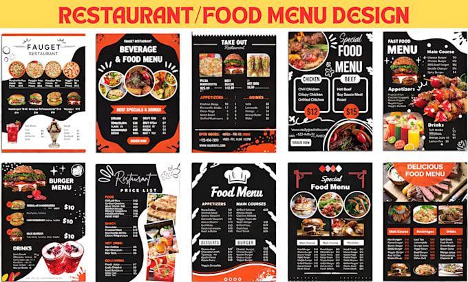 design restaurant menu, food menu design and digital menu