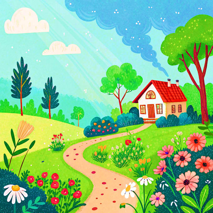 create a beautiful illustration in color