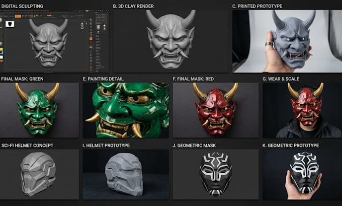 Anime Mask Refrence Design 3d print, paint and ship 3d custom mask anime helmet, 3d ...