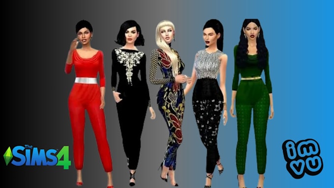 create custom imvu 3d models, clothes, sims 4 cc and accessories
