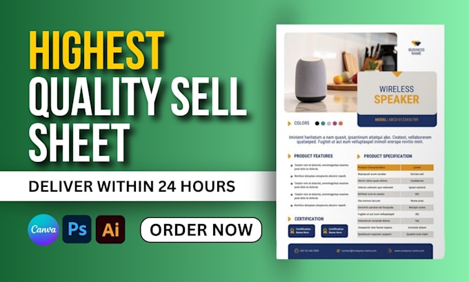 design sell sheet sales sheet product catalog brochure flyer price list magazine