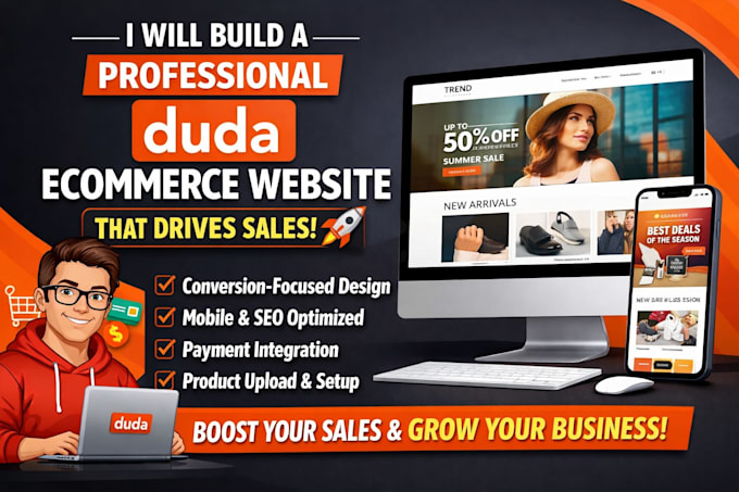 build a professional duda ecommerce website that drives sales