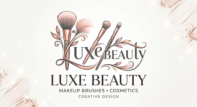 design a stylish and elegant makeup brushes logo