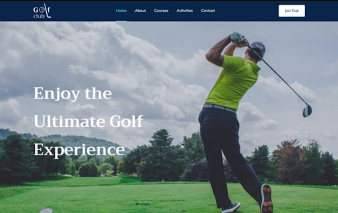 create golf website design