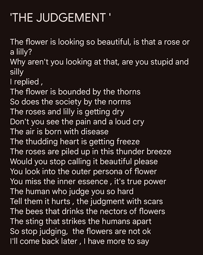 write creative poems and short stories for you