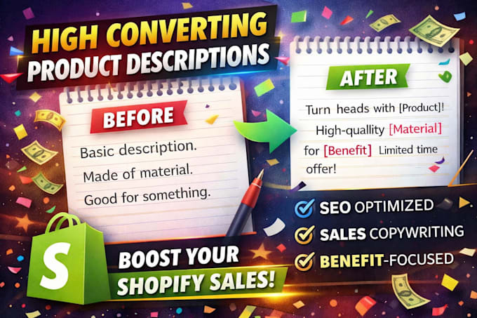 write high converting shopify product descriptions