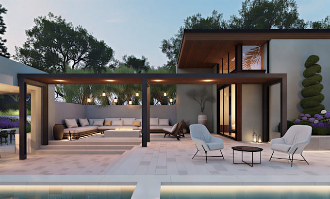do landscape design, backyard design, pool, patio, 3d garden, outdoor rendering
