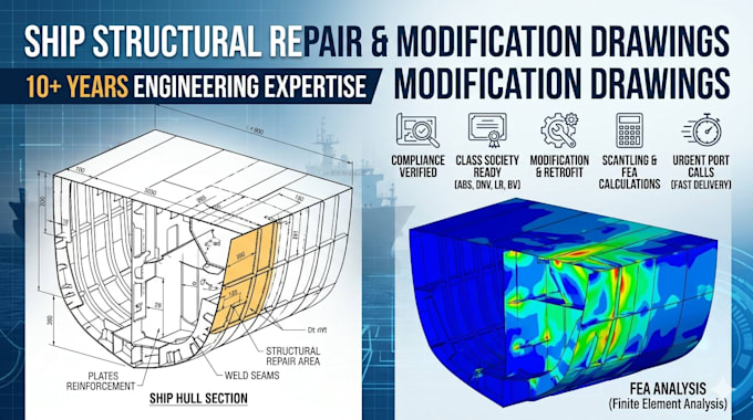 provide professional ship structural repair and modification drawings