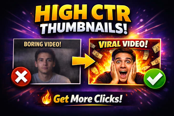 design high CTR youtube thumbnails that get more clicks and views