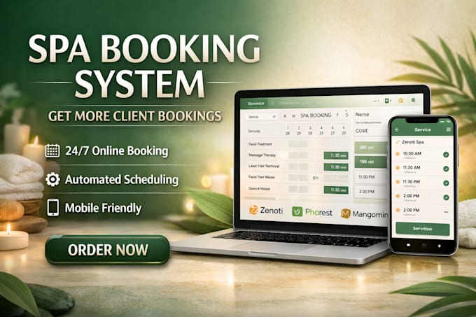 set up squarespace booking system zenoti phorest mangomint for spa clinic site