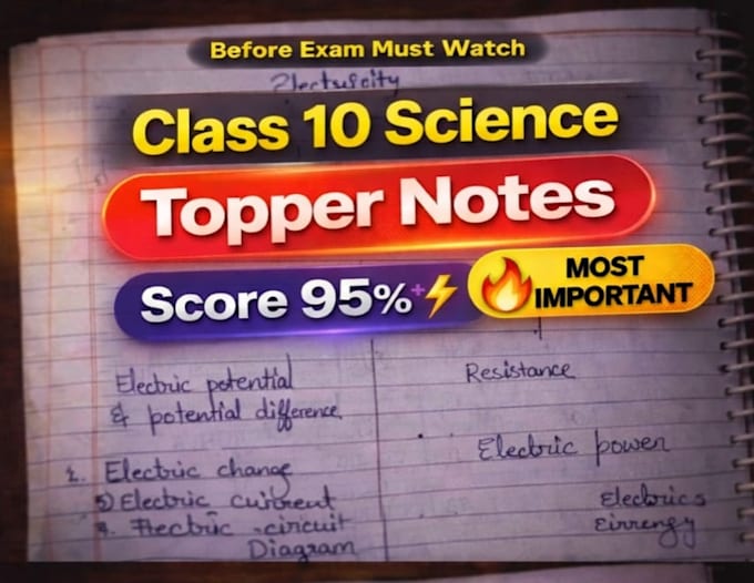 make easy revision notes for exam electricity of science